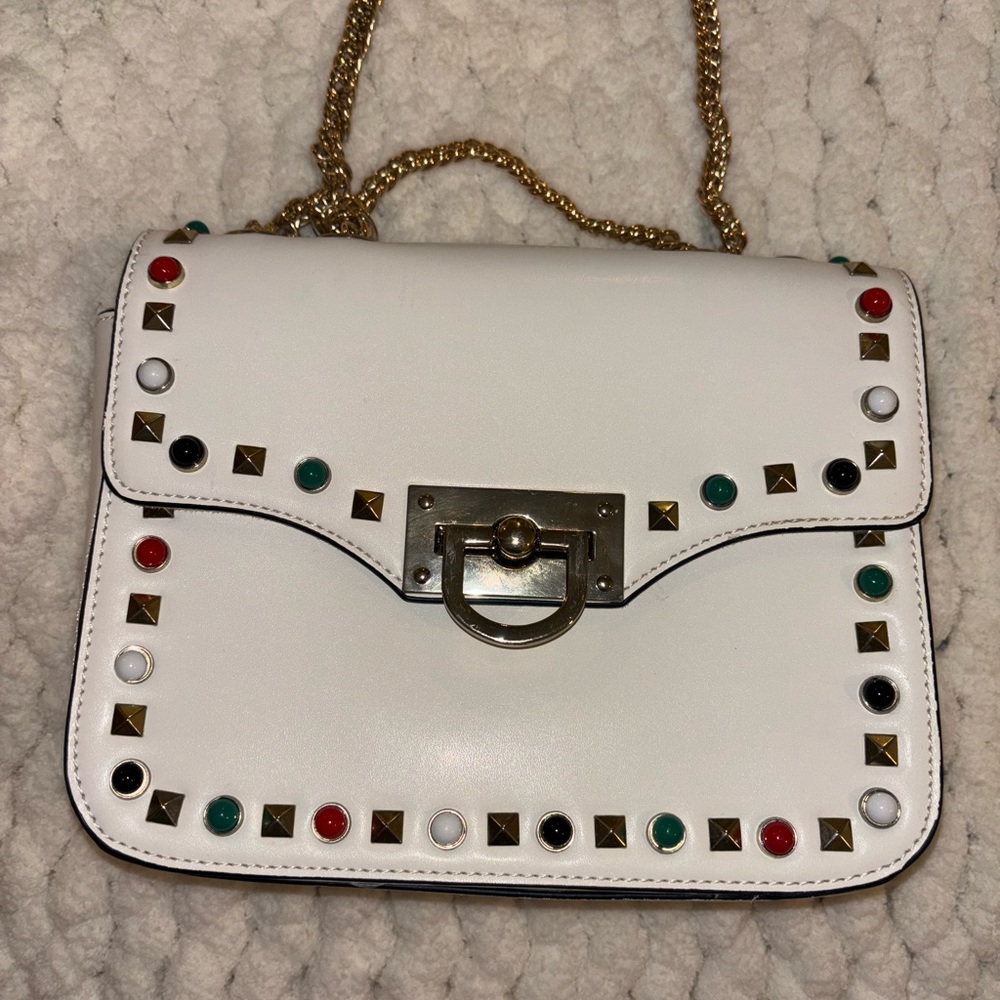 White Studded Women's Bag